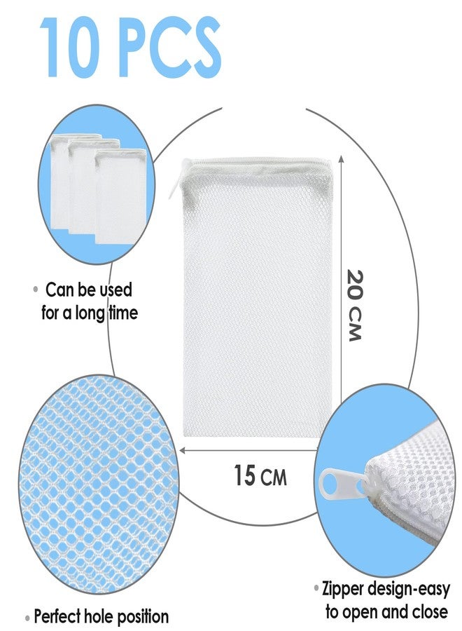 AHSNYLC Aquarium Mesh Bag - Aquarium Substrate,Aquarium Media Bag,Filter Media Bag,Aquarium Filter Media Bags with Zipper for Activated Carbon for Biospheres Ceramic Rings 10PCS - Image 2